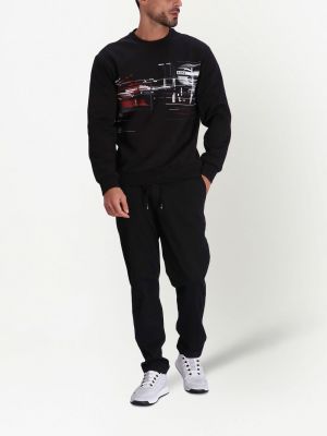 Abstrakter sweatshirt mit print Boss schwarz