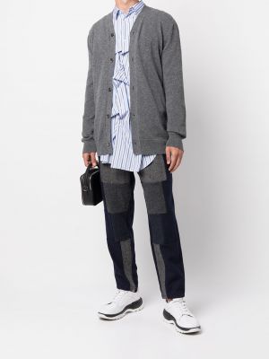 Camisa de punto con escote v Comme Des Garçons Shirt gris