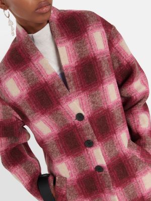 Kostkovaný vlněný krátký kabát Marant Etoile