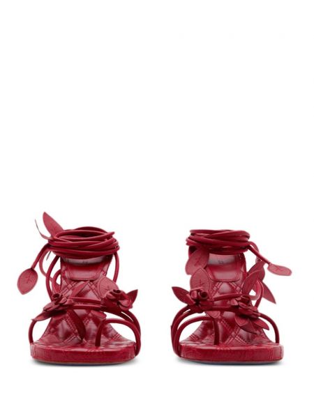 Sandały skórzane Burberry czerwone