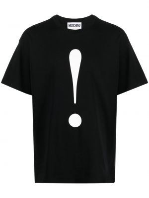 Βαμβακερή μπλούζα Moschino μαύρο