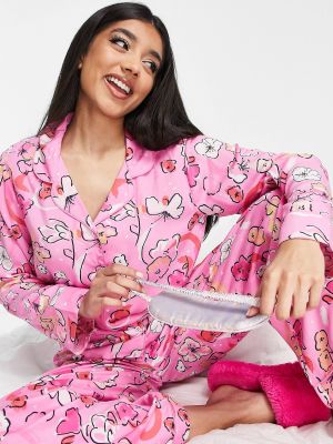 Пижама в цветочек с принтом из модала Asos розовая