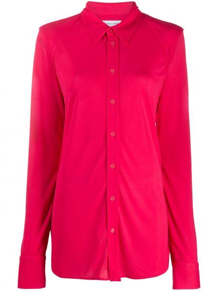Прозрачна риза Bottega Veneta розово