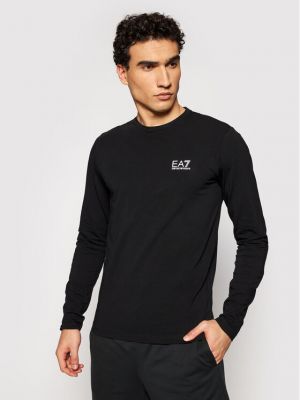 Marškinėliai ilgomis rankovėmis ilgomis rankovėmis Ea7 Emporio Armani juoda