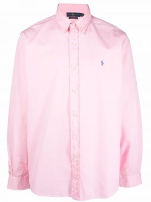 Medvilninis polo marškinėliai Polo Ralph Lauren rožinė