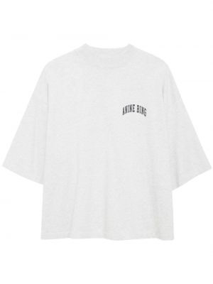 T-shirt con scollo tondo Anine Bing grigio