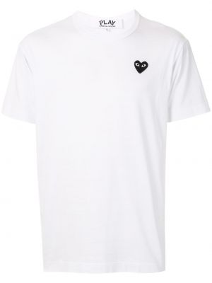 T-shirt med broderi Comme Des Garçons Play vit