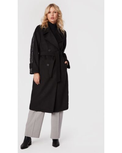 s.Oliver Gyapjú kabát 2117417 Fekete Loose Fit S.oliver