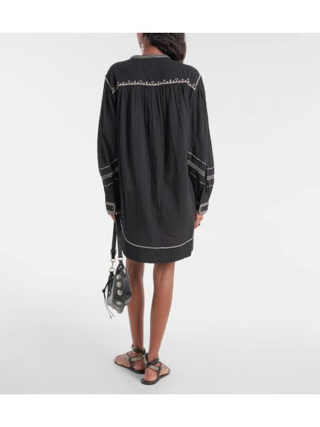 Mini vestido con bordado de algodón Marant Etoile negro