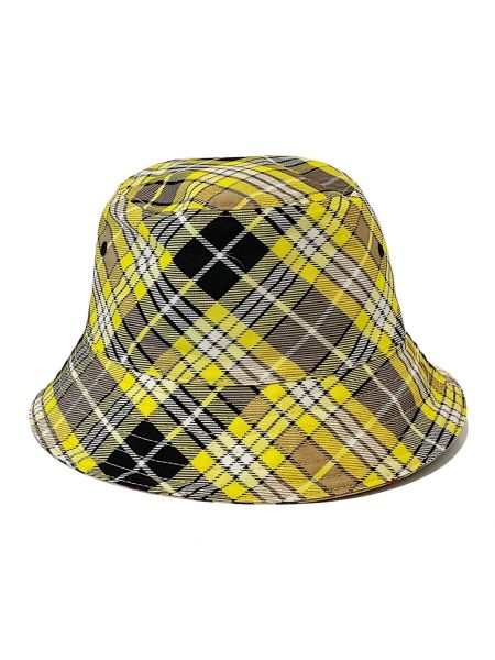 Chapeau en laine à motif mélangé réversible Burberry jaune
