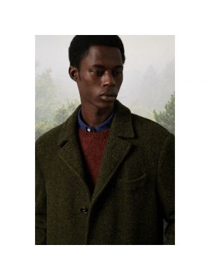 Abrigo de lana de espiga Massimo Alba verde
