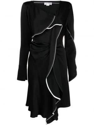 Asimetrična midi obleka z draperijo Victoria Beckham
