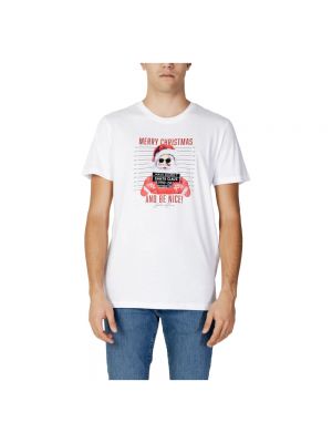 Koszulka z nadrukiem z okrągłym dekoltem Jack & Jones biała