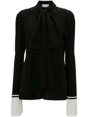 Jedwabna bluzka plisowana Victoria Beckham czarna