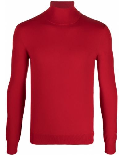 Jersey cuello alto de punto con cuello alto de tela jersey Bottega Veneta rojo