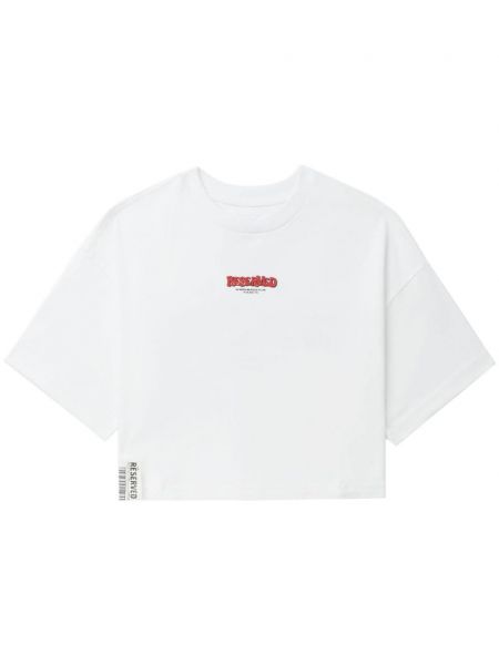 T-shirt en coton à imprimé Izzue blanc