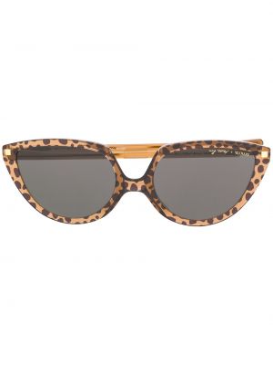 Слънчеви очила с леопардов принт Mykita кафяво