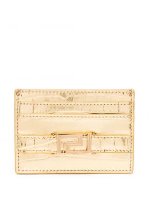 Usnjena denarnica Versace zlata