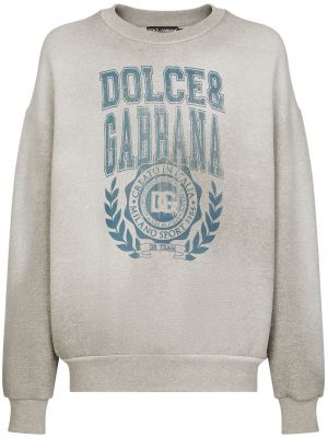 Пуловер с принт Dolce & Gabbana сиво