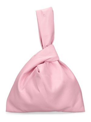 Kožená taška z imitace kůže Nanushka růžová