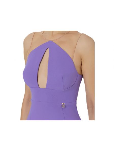 Mini vestido de tul de crepé Elisabetta Franchi violeta