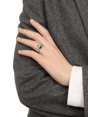 Кольцо Swarovski зеленое