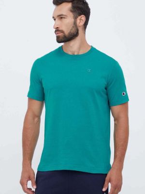 Памучна тениска с дълъг ръкав Champion зелено