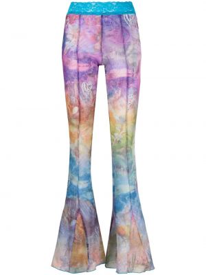 Kalhoty s potiskem s abstraktním vzorem Andersson Bell fialové