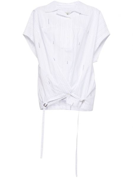 Pruhovaná bavlněná košile System bílá