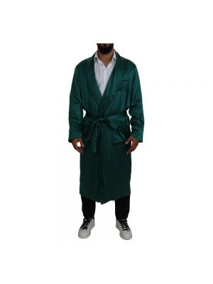 Zielony jedwabny płaszcz Dolce And Gabbana