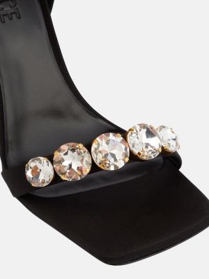 Сатенени сандали Versace черно