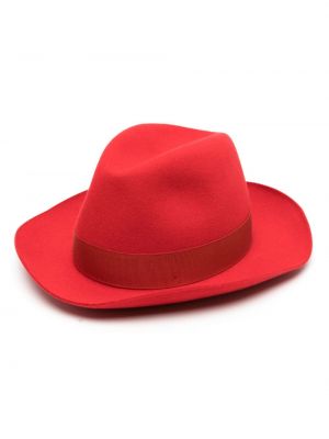Plstěná vlnená čiapka Borsalino červená