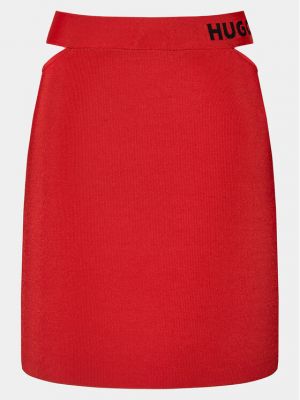 Slim fit mini sukně Hugo červené