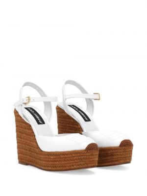 Sandály s výšivkou na klínovém podpatku Dolce & Gabbana
