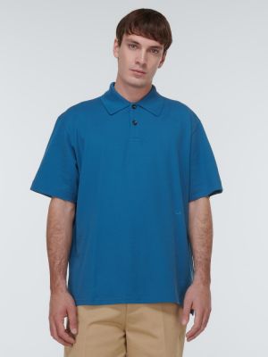 Oversize поло тениска Lanvin синьо