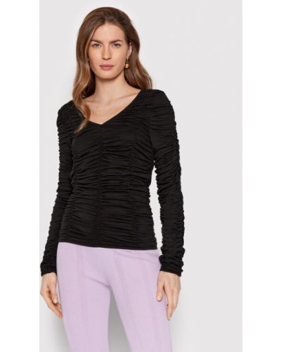 NA-KD Blúz Ruched 1018-008500-0002-003 Fekete Slim Fit Na-kd