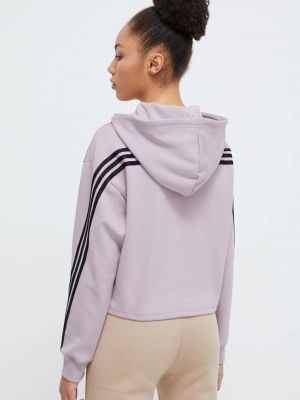 Mikina s kapucí s aplikacemi Adidas fialová