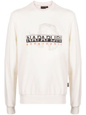Raštuotas medvilninis džemperis Napapijri balta