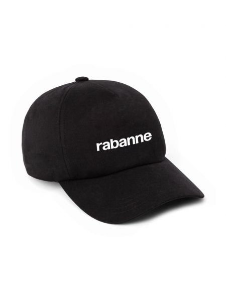 Raštuotas medvilninis kepurė su snapeliu Rabanne juoda