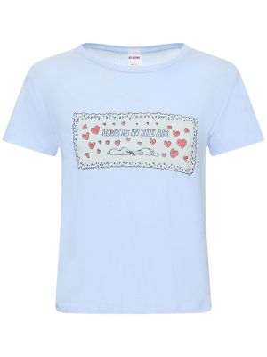 T-shirt di cotone Re/done blu