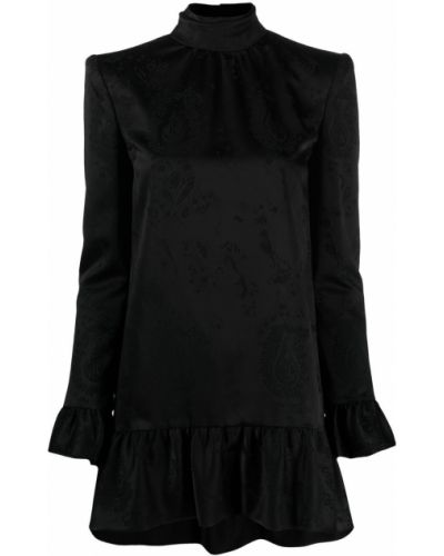 Жакардова коктейлна рокля Saint Laurent черно