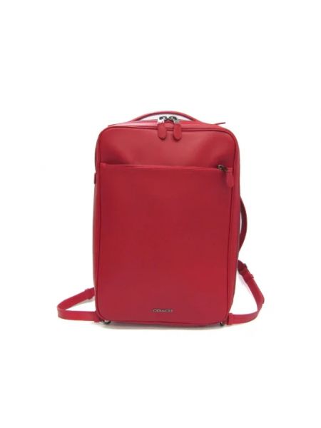 Plecak skórzany Coach Pre-owned czerwony