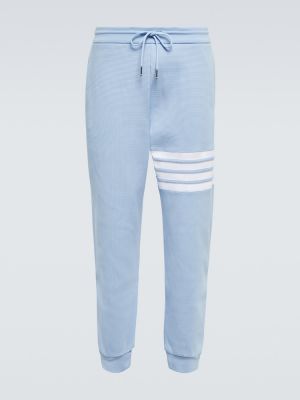 Pantaloni tuta di cotone Thom Browne blu