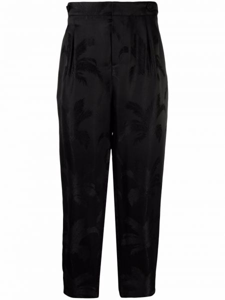 Pantalones de tejido jacquard Saint Laurent negro