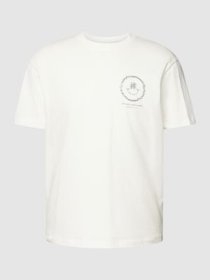 Koszulka z nadrukiem relaxed fit Tom Tailor Denim biała