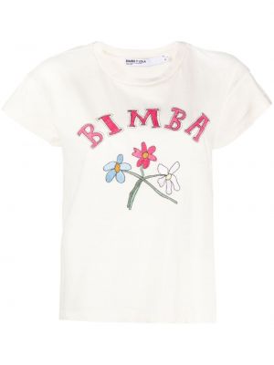 Bavlnené tričko s potlačou Bimba Y Lola biela