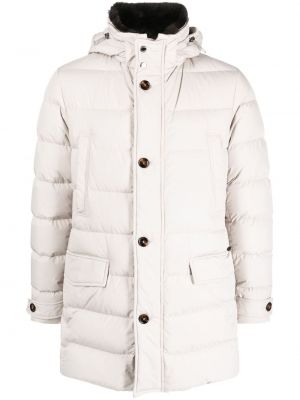 Палто с качулка Moorer бяло
