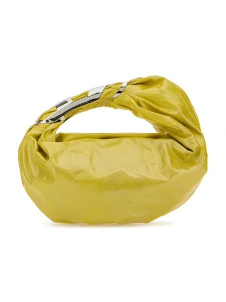 Leder shopper handtasche Diesel gelb