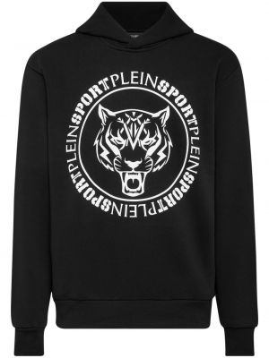 Džemperis su gobtuvu su tigro raštu Plein Sport juoda