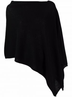 Drapert asymmetrisk cashmere poncho Blanca Vita svart